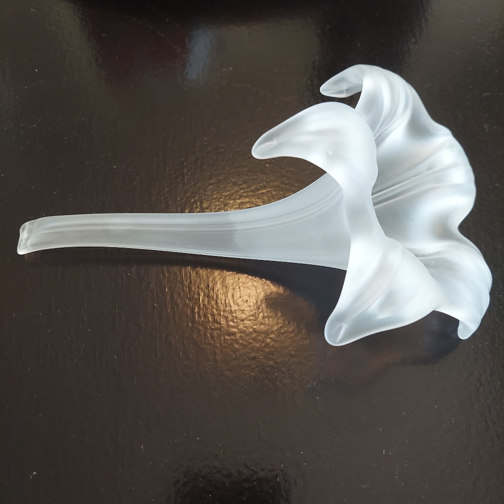 Vintage Frosted White Glass Single Stem Bud Vase- Decorative- Usable- Flower